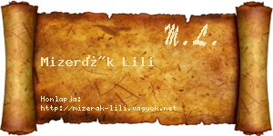 Mizerák Lili névjegykártya