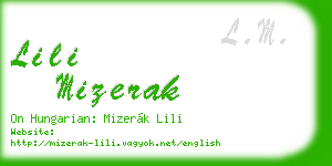 lili mizerak business card